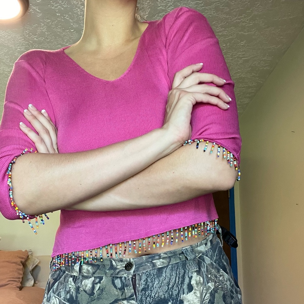Silk beaded blouse